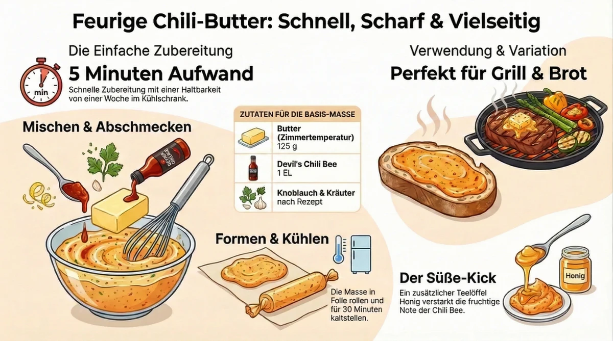 Chili-Butter mit Devil's Chili Bee